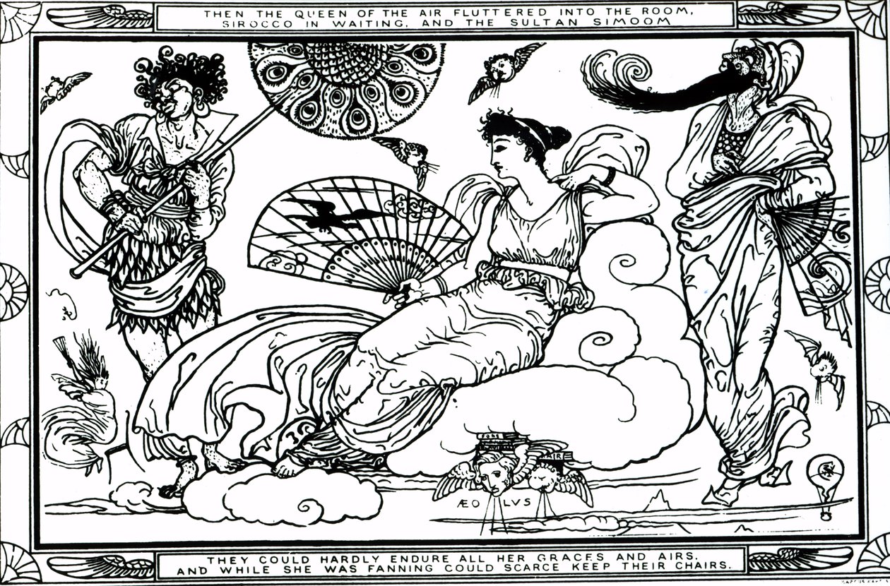“然后，空气中的女王飘进了房间，等待的Sirocco和Sultan Simoom” 作者 沃尔特克兰