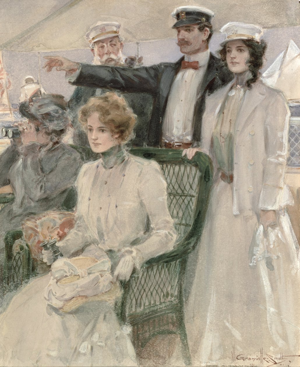 Aboard Ship，1901（插图板上的wc） 作者 沃尔特·格兰维尔·史密斯
