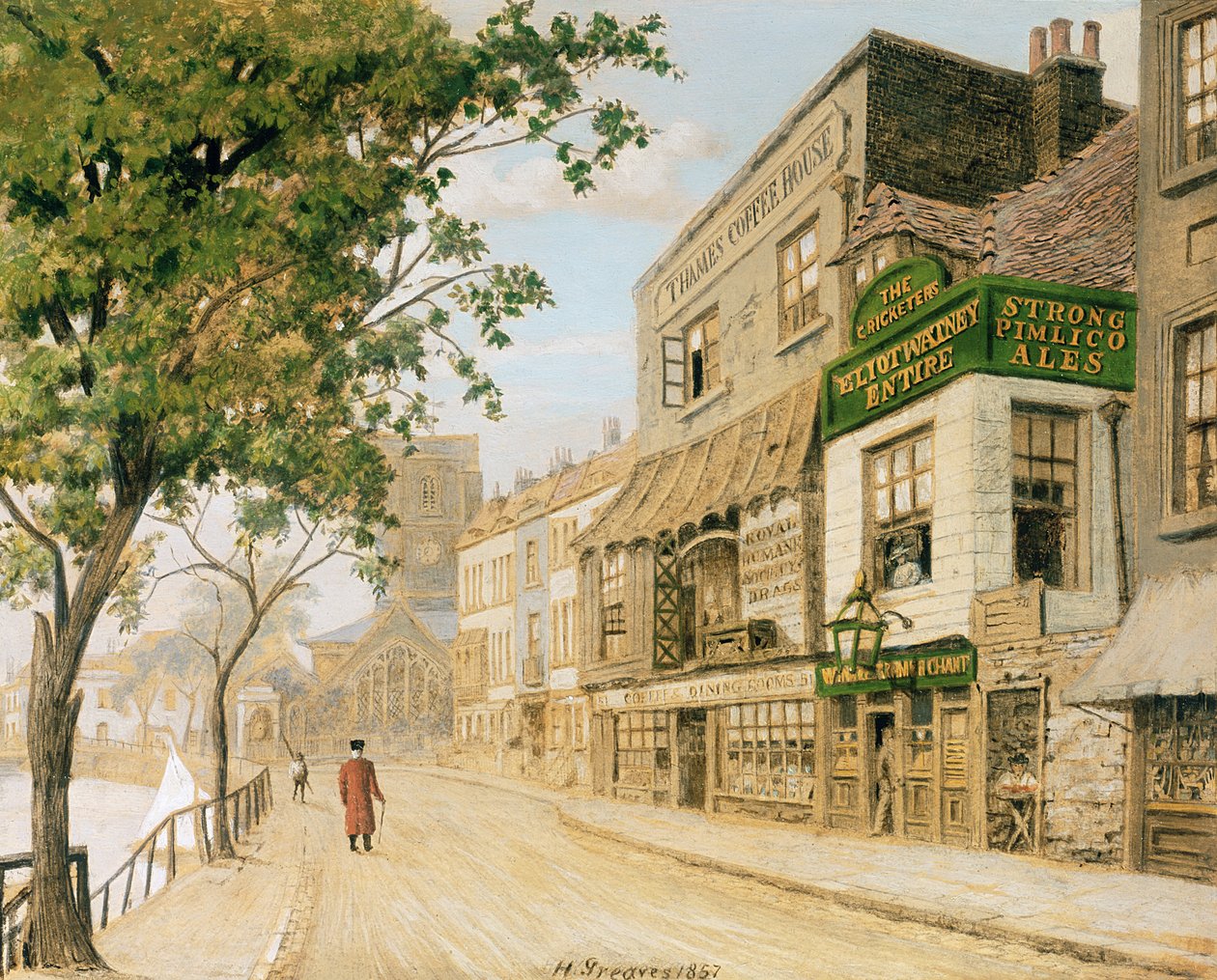 Cheyne Walk，切尔西，1857年 作者 沃尔特·格雷夫斯