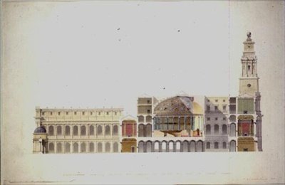 拟议设计 - 众议院和大法院，1841年（wc绘图） 作者 沃尔特·LB·格兰维尔