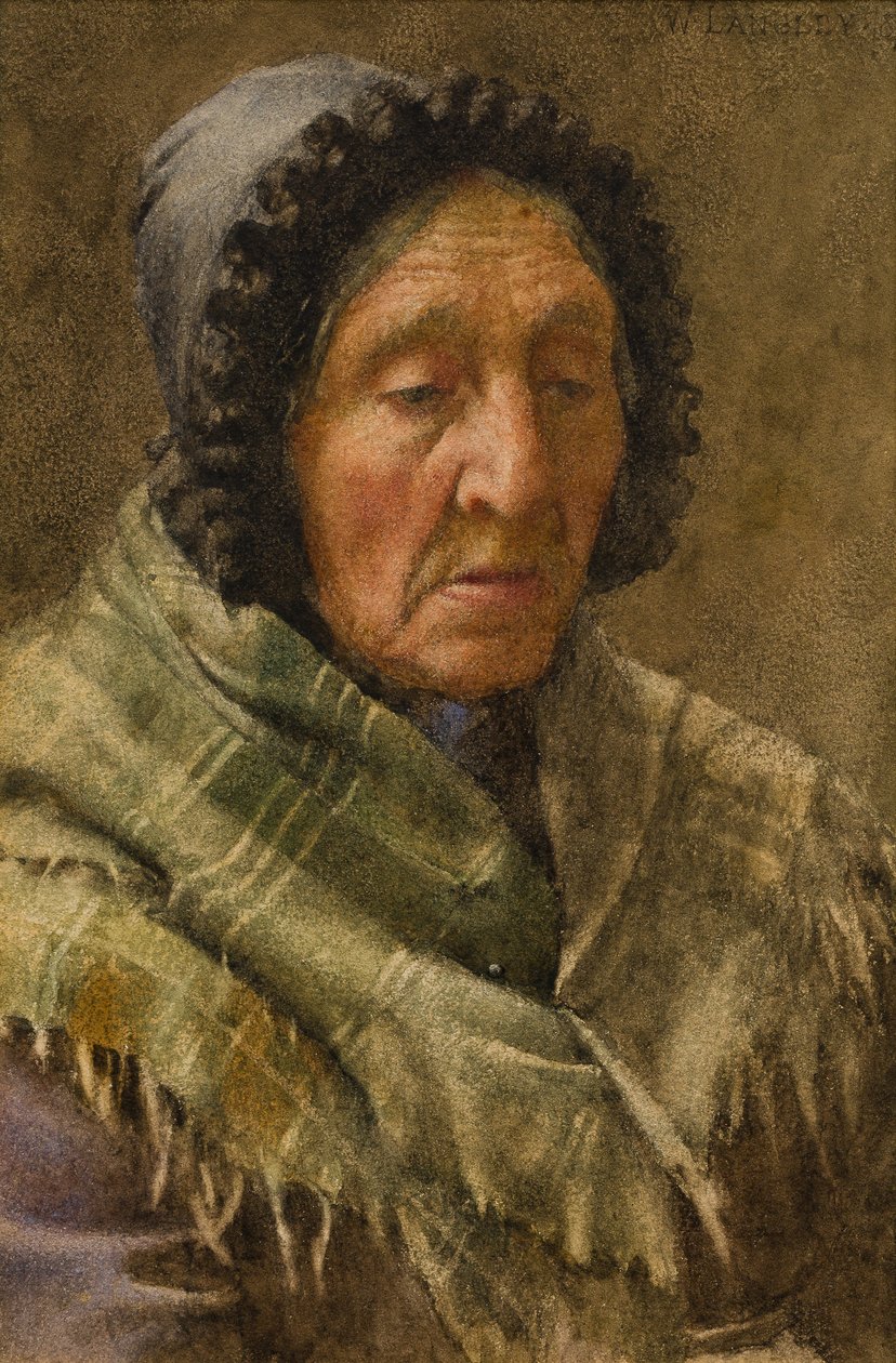 Newlyn Fishwife，1895（纸上写着） 作者 沃尔特·兰利