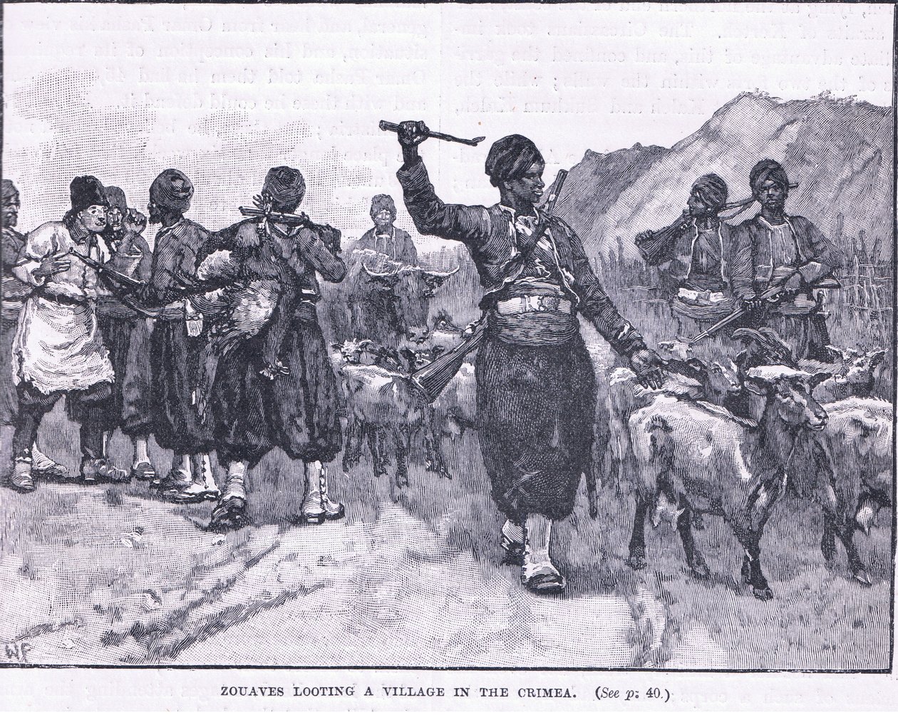 Zouves在公元1854年的克里米亚掠夺一个村庄 作者 沃尔特·佩吉特