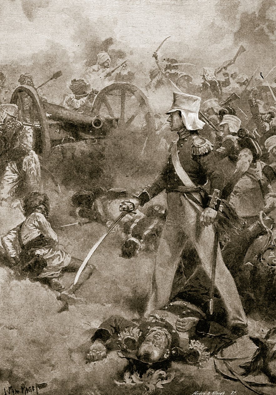 Chillianwala，1849年1月13日：Pennycuick的尸体由他的儿子守卫 作者 沃尔特·斯坦利·佩吉特