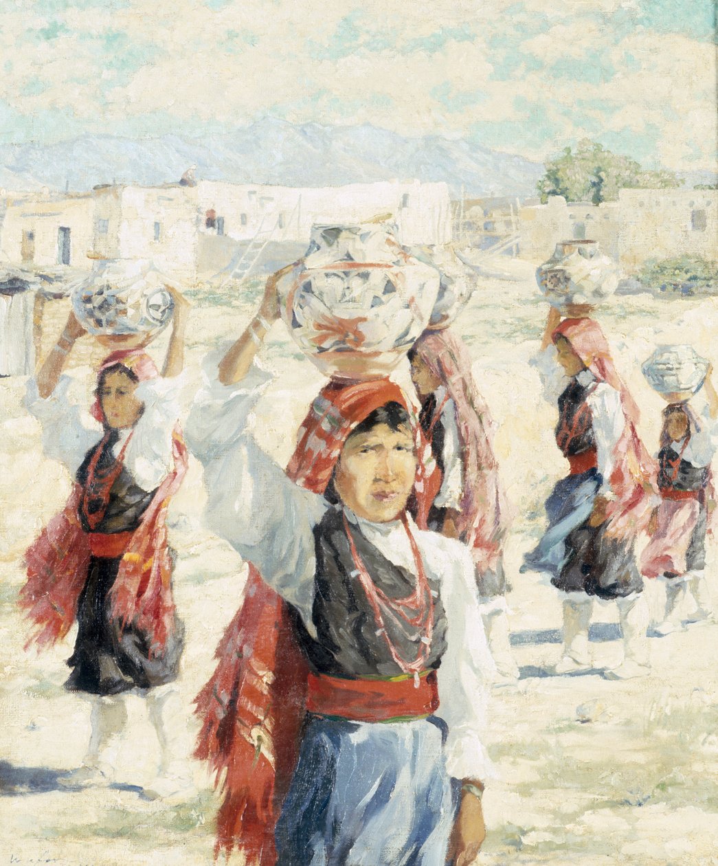 Isleta女孩，1915年（船上油画） 作者 沃尔特·乌费尔
