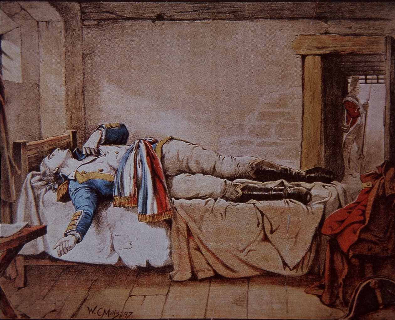 Theobald Wolfe Tone，爱尔兰人联合协会的创始人，自杀，而不是被英国人绞死，因为他参与了1798年法国对爱尔兰的预期入侵。 作者 沃尔特·查尔斯·米尔斯