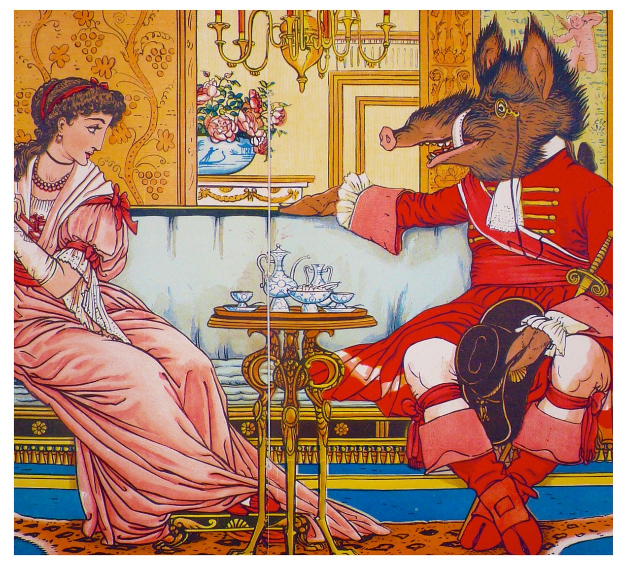 美女与野兽，1874年 作者 沃尔特克兰