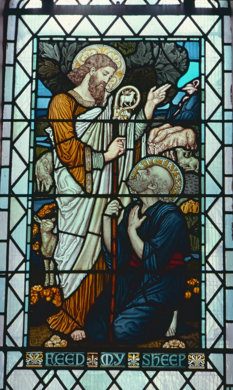 "Feed My Sheep" by Walter Crane (1845-1915) 作者 沃尔特克兰