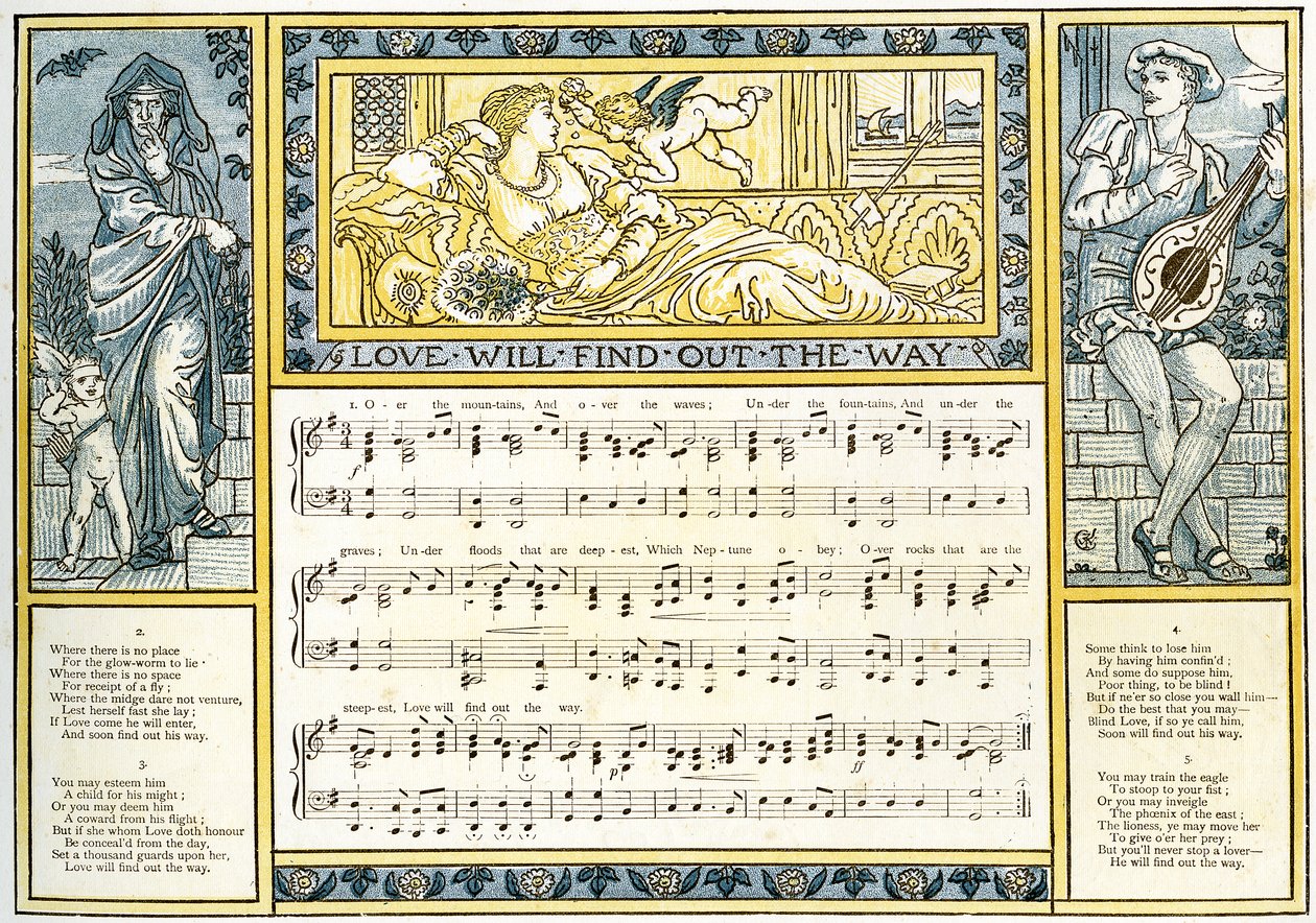 “爱将找到方向”，歌曲插图来自&39;泛管&39;，旧书，新安排和西奥的陪伴。 Marzials，1884年由George Routledge und Sons在伦敦出版（c 作者 沃尔特克兰