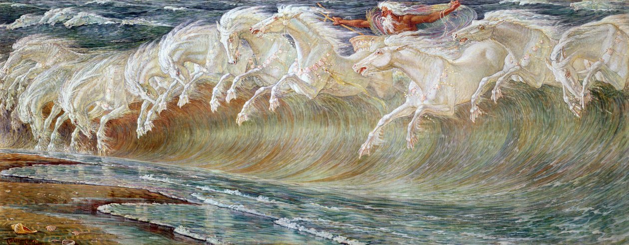 海王星的马，1892年 作者 沃尔特克兰