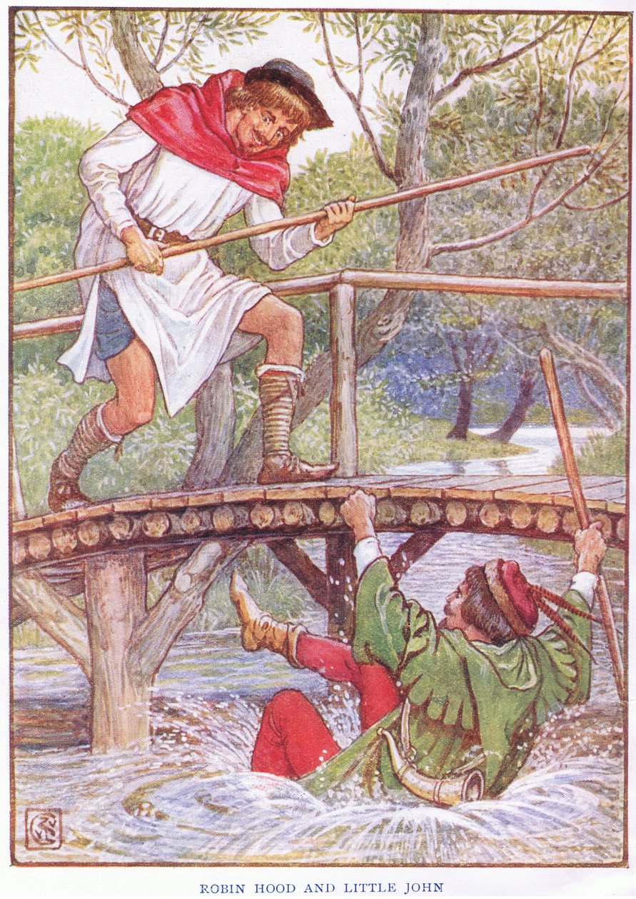 Robin Hood和Little John，c.1920 作者 沃尔特克兰
