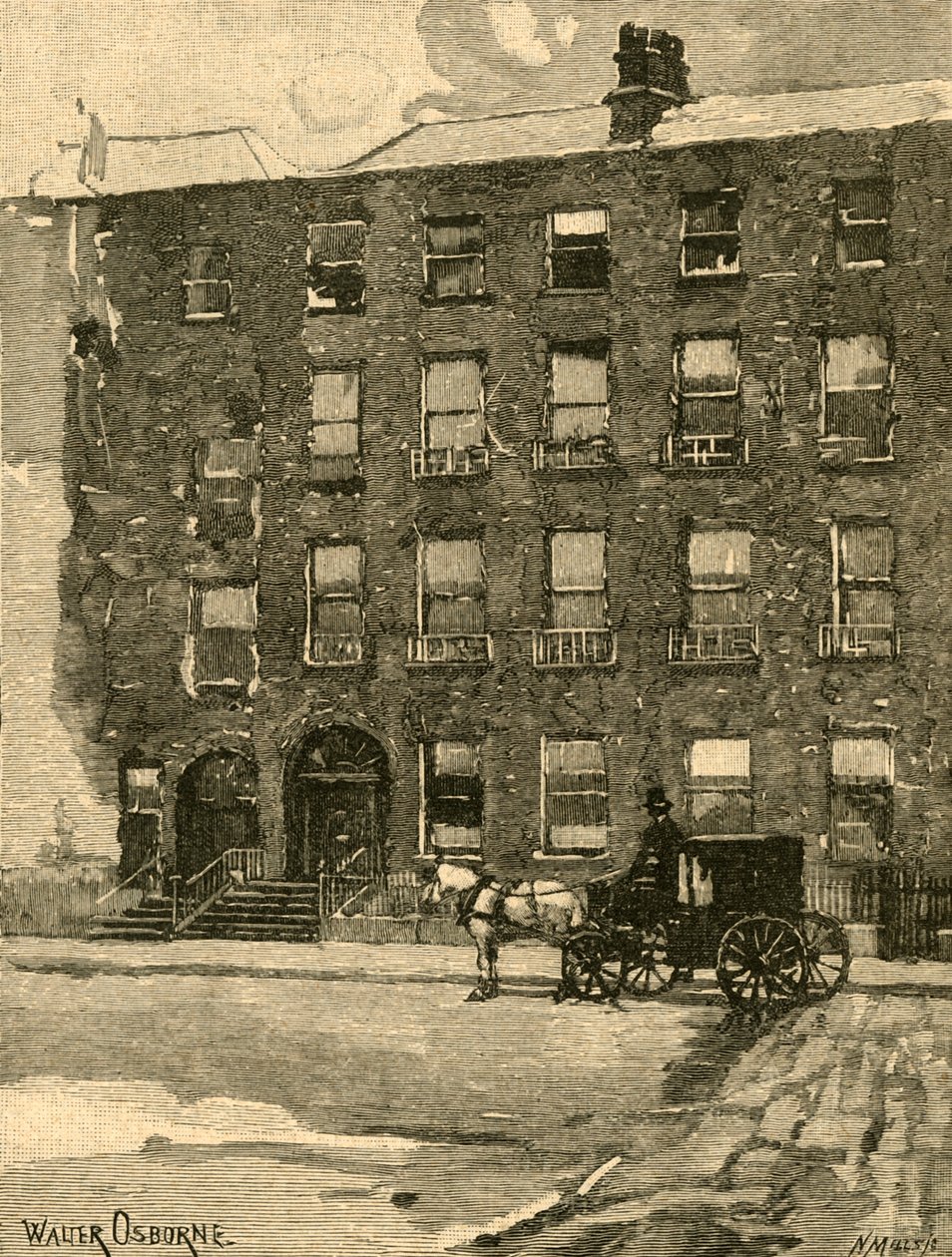 丹尼尔·奥康奈尔斯（Daniel OConnells）的房子，建于爱尔兰都柏林的Merrion广场，建于1890年。 作者 沃尔特·弗雷德里克·奥斯本