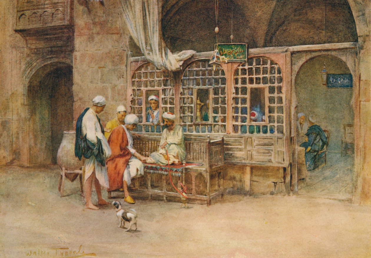 1912年，在Cairene Cafe，c1905年 作者 沃尔特·弗雷德里克·屋顶·廷代尔