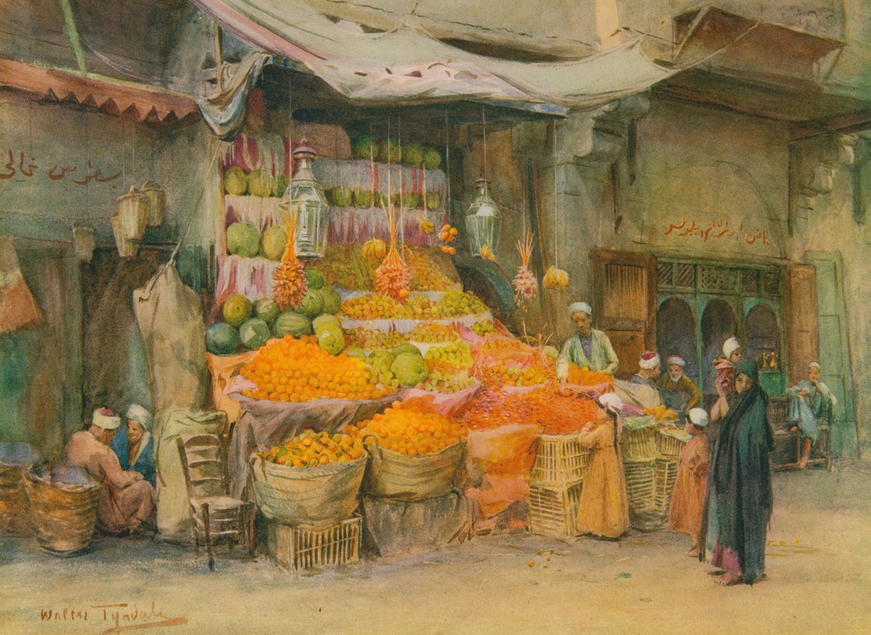 布拉克的水果摊，c1905年，1912年 作者 沃尔特·弗雷德里克·屋顶·廷代尔
