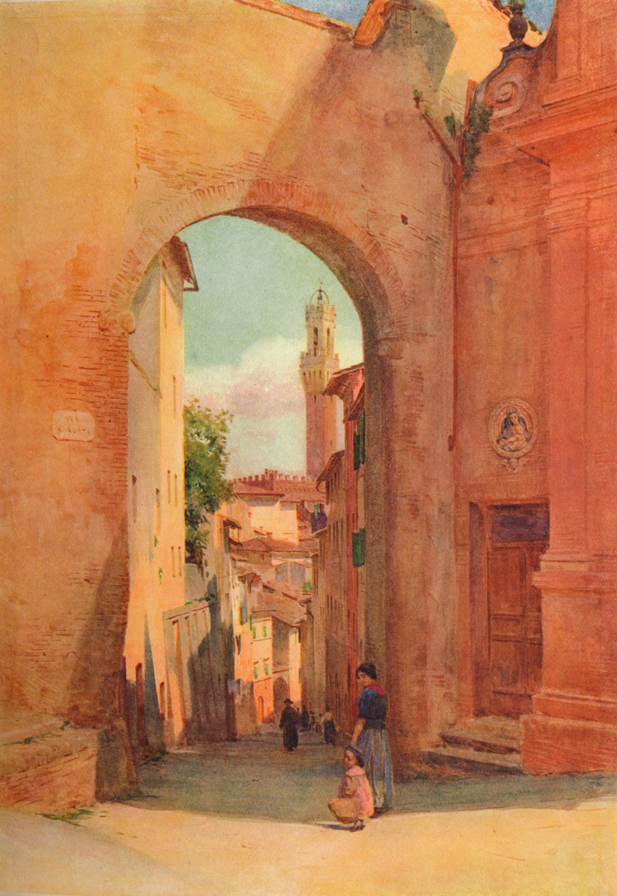 锡耶纳Arco Di S.Giuseppe，c1900 1913 作者 沃尔特·弗雷德里克·屋顶·廷代尔