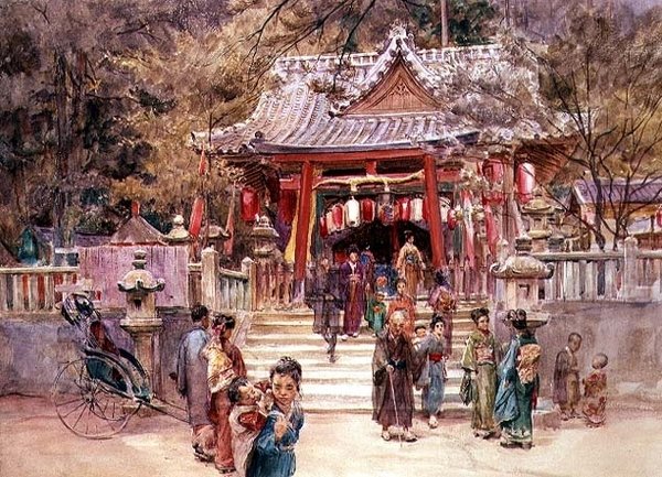 神户的稻荷神社 作者 沃尔特·弗雷德里克·屋顶·廷代尔