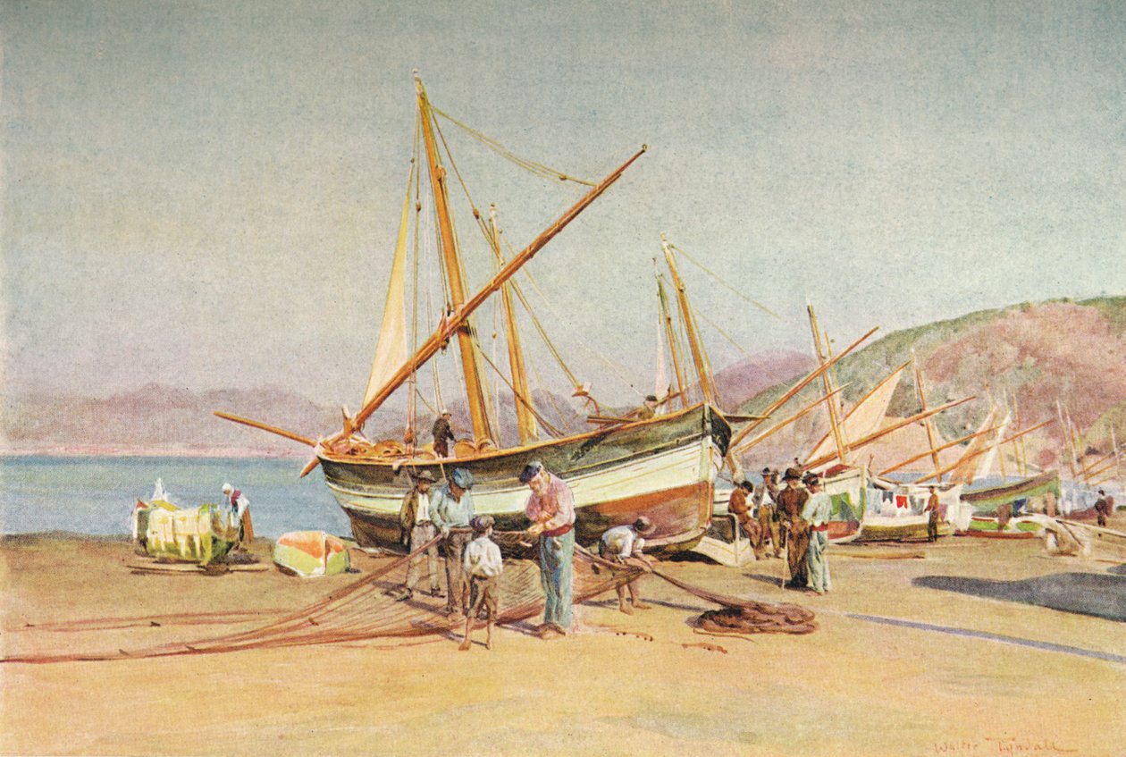 塞斯特里·莱万特（Sestri Levante）的子线，1912年左右， 作者 沃尔特·弗雷德里克·屋顶·廷代尔