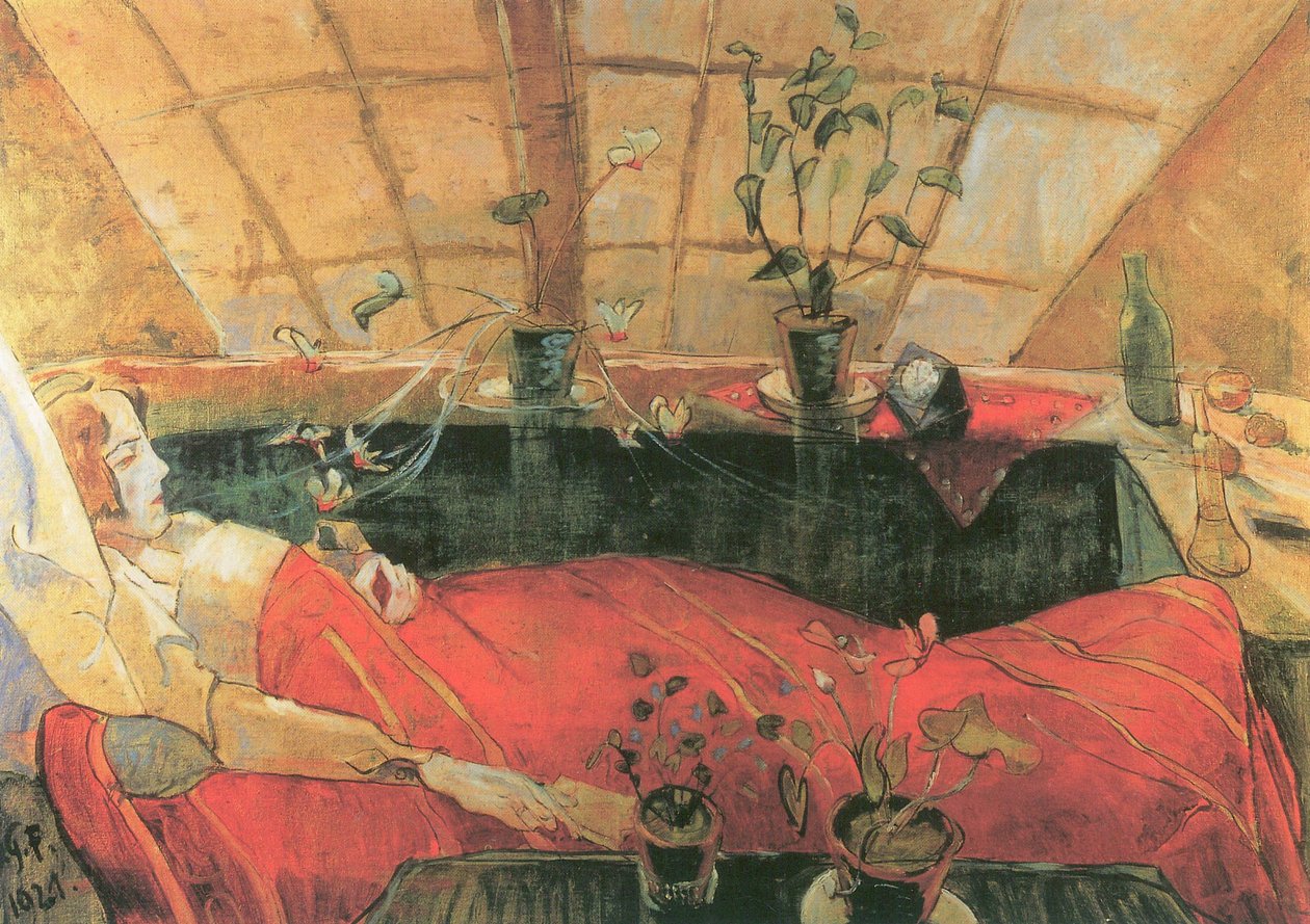 B.79 瓦尔特-格拉马特Die Genesende.疗养院》（索尼娅-格拉马特）。1921 作者 沃尔特·格拉马特