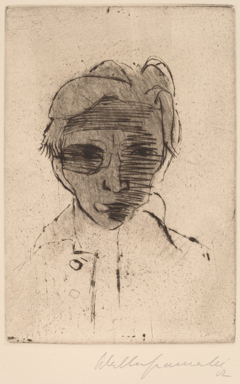 阴沉的脸，自画像 黑暗的脸，自画像，1922年。 作者 沃尔特·格拉马特