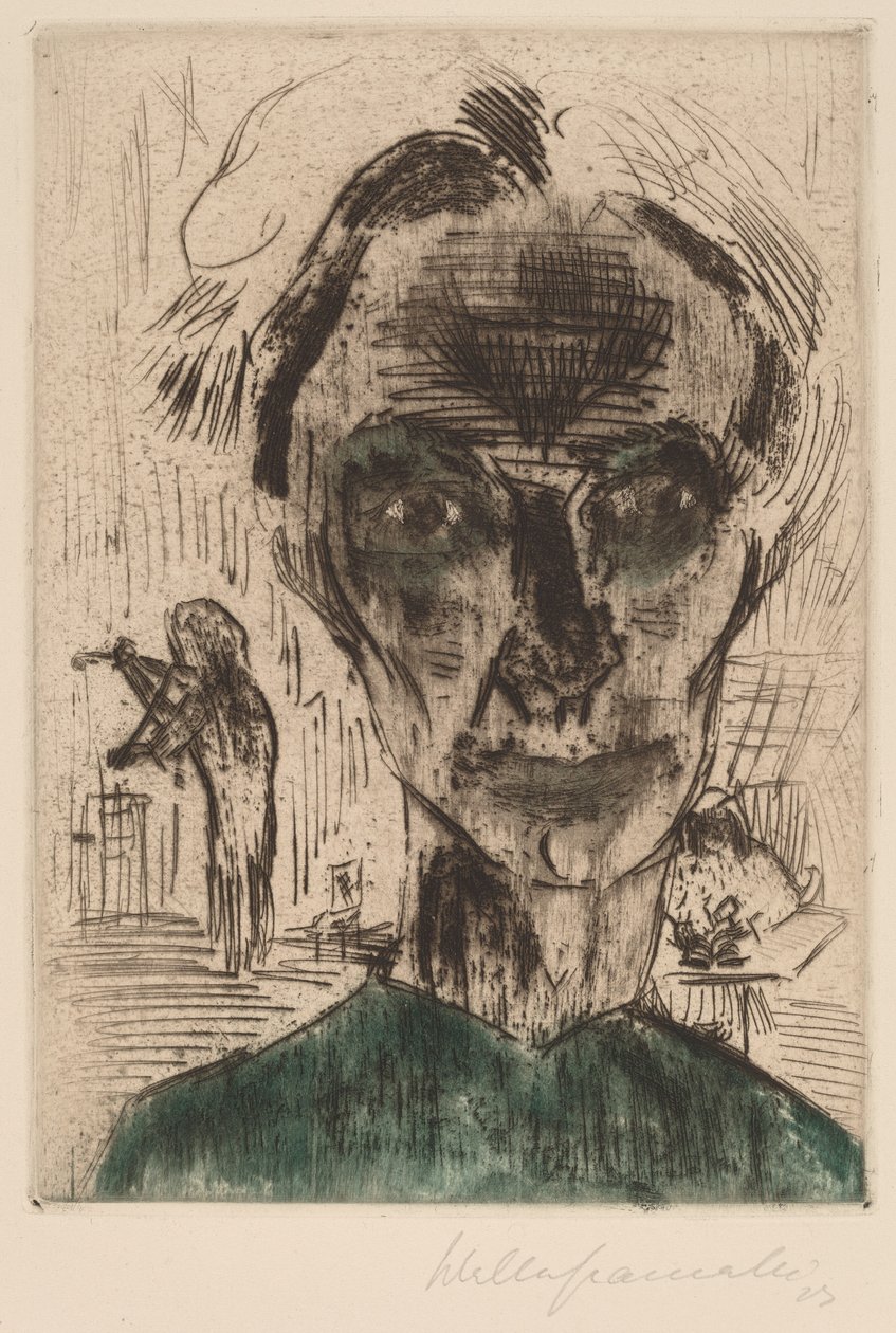 房间里的男人，自画像，1922-1923。 作者 沃尔特·格拉马特