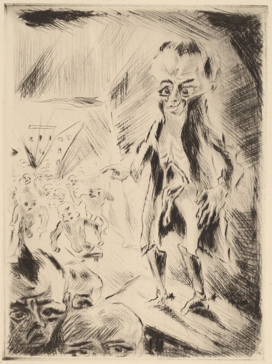 咖啡馆中与瘸子的场景，1918年。 作者 沃尔特·格拉马特