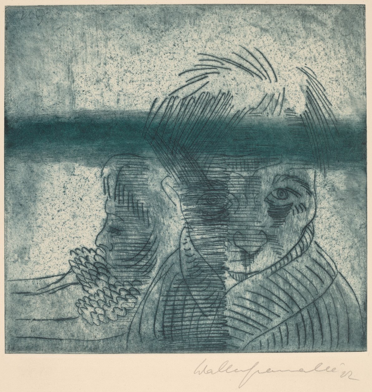 夫妇，与妻子的自画像 夫妇，与妻子的自画像，1922年。 作者 沃尔特·格拉马特
