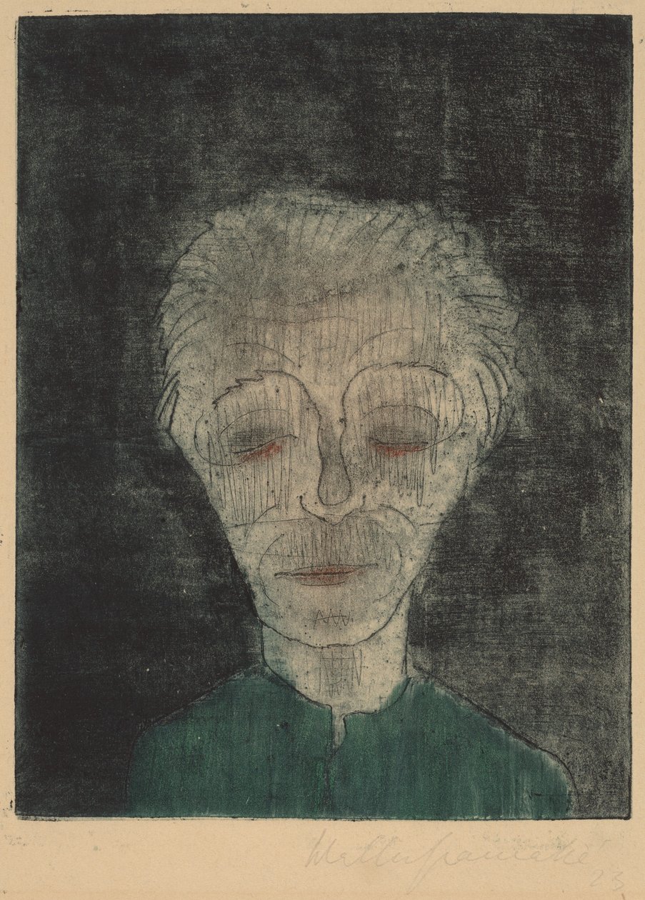 疲惫的男人自画像，1923年。 作者 沃尔特·格拉马特