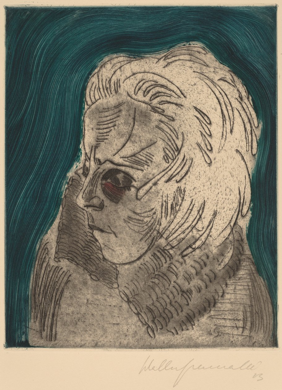 疲惫的女人，Sonia Gramatté 疲惫的女孩的头，Sonia Gramatté，1923。 作者 沃尔特·格拉马特