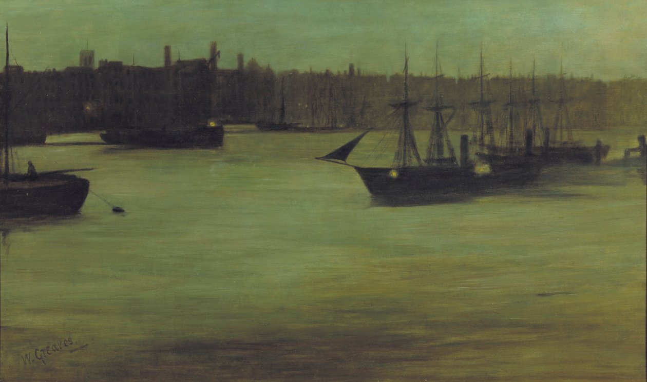 伦敦的游泳池》，约1866-1899年 作者 沃尔特·格雷夫斯