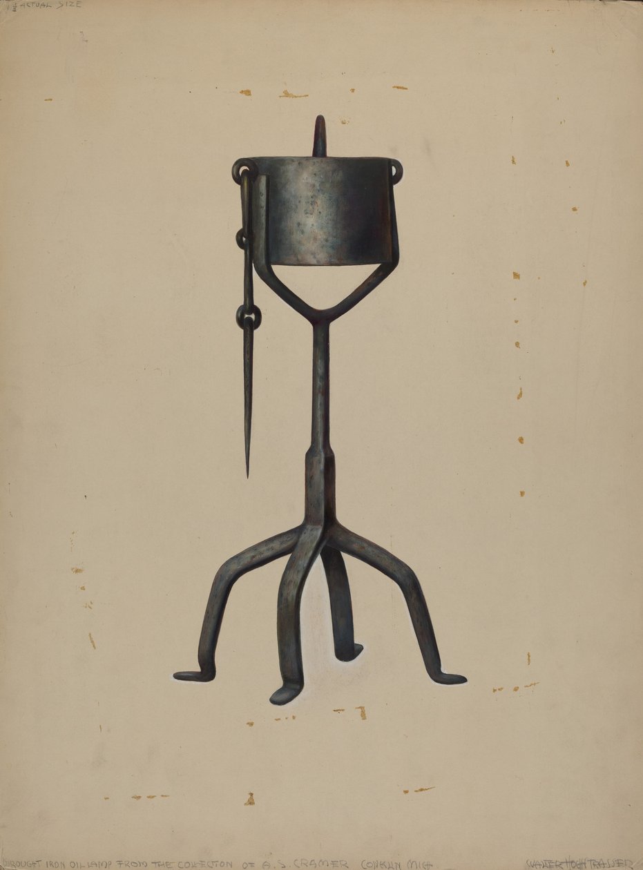 油灯，约1938年。 作者 沃尔特·霍赫斯特拉瑟