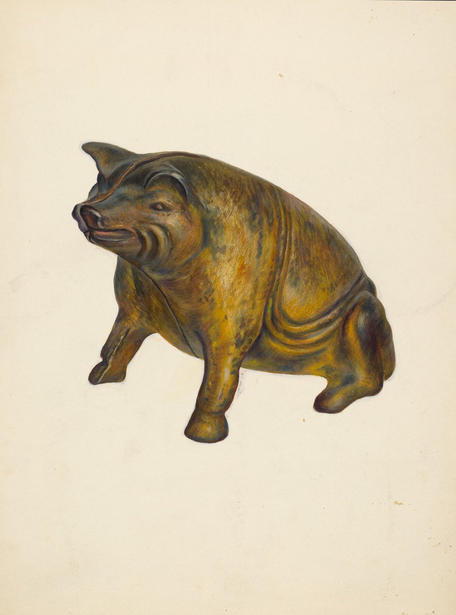 玩具银行：猪，约1939年。 作者 沃尔特·霍赫斯特拉瑟