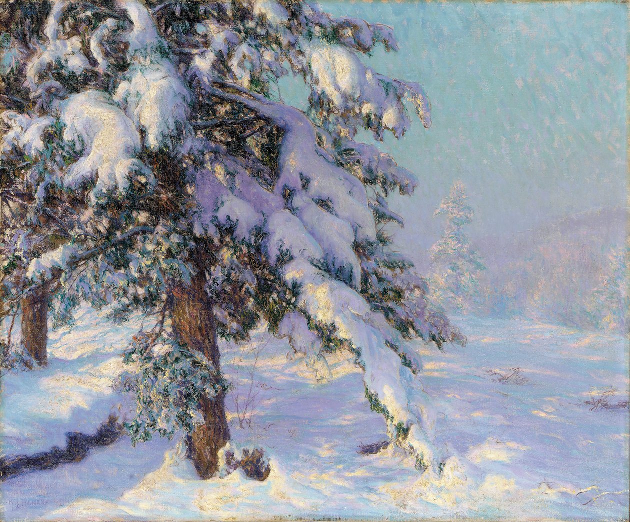 积雪（布面油画） 作者 沃尔特·劳特·帕尔默