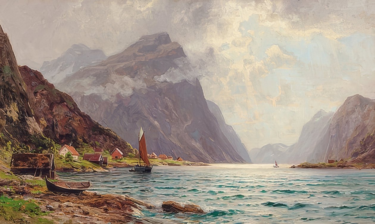 Fjordlandschaft 作者 沃尔特·莫拉斯（Walter Moras）