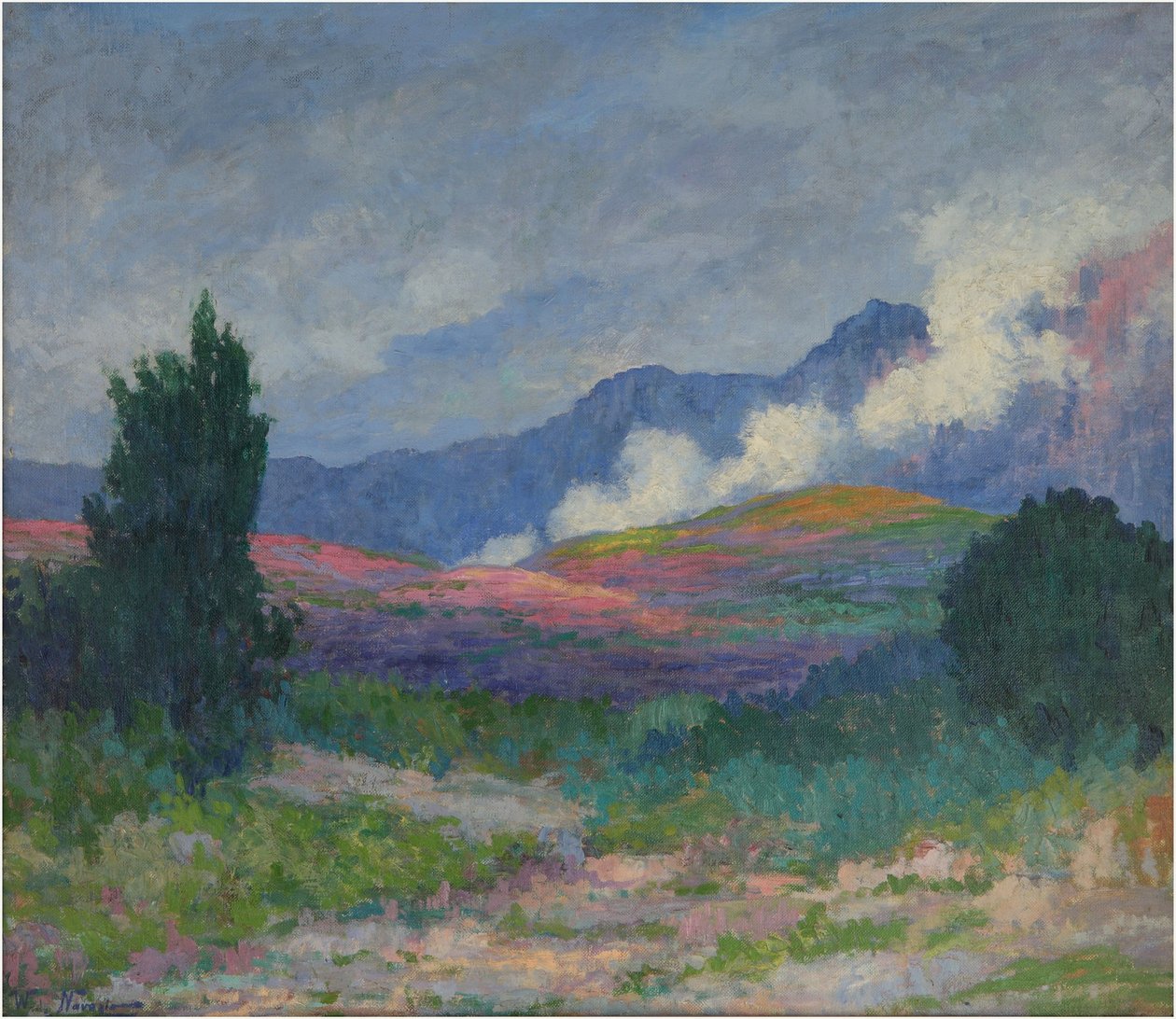 山脉中的云彩，c.1915（布面油画） 作者 沃尔特·纳瓦齐奥