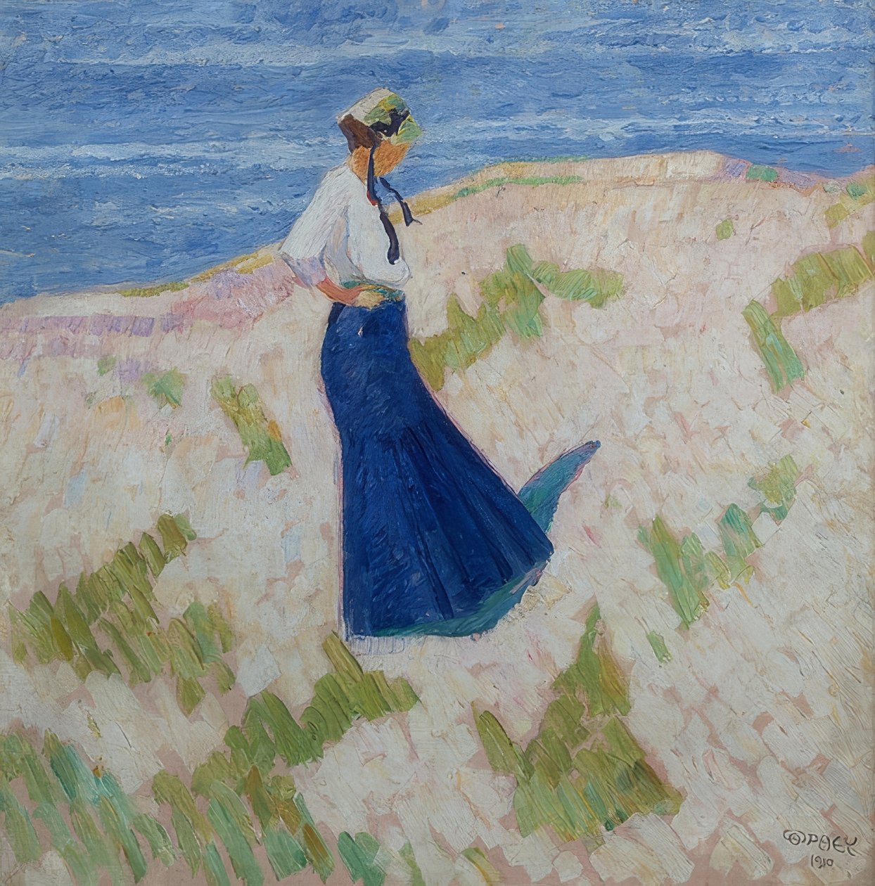 Bernistine Bornemann在Heist的海滩上。 1910年 作者 沃尔特·奥菲
