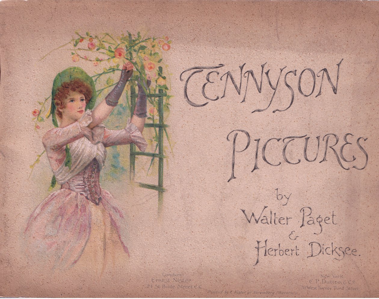 封面设计（五月女王），插图来自 E P Dutton & Co 出版的 Tennyson Pictures，c.1900（彩色石版画） 作者 沃尔特·佩吉特