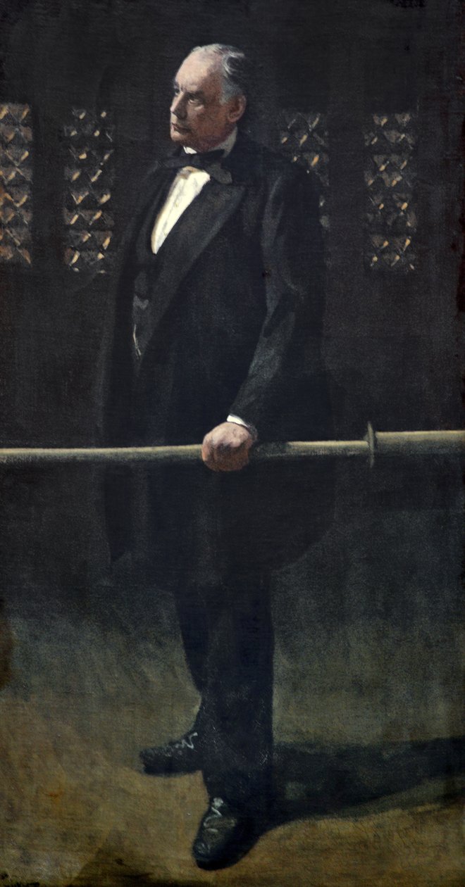 约 1892-93 年，查尔斯-布拉德劳在下议院的律师事务所（布面油画） 作者 沃尔特·理查德·西克特
