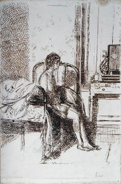 合唱团的女士（纸上水墨画） 作者 沃尔特·理查德·西克特