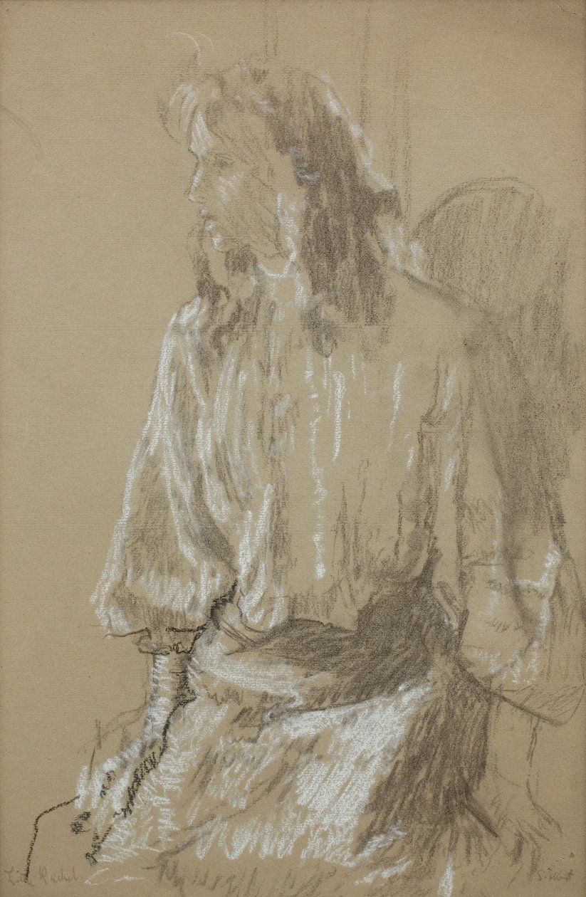 小蕾切尔，约 1906 年（灰纸上的黑白粉笔画） 作者 沃尔特·理查德·西克特