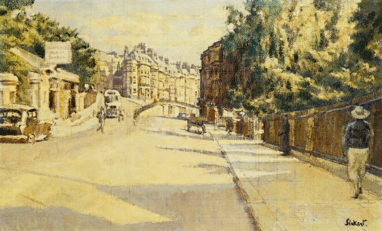巴斯街（London Street），望向沃尔科特（Walcot），约1939年 作者 沃尔特·理查德·西克特