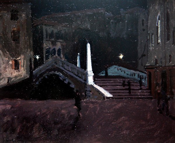 Ponte delle Guglie sul Cannaregio（威尼斯夜景）约1896年（布面油画） 作者 沃尔特·理查德·西克特