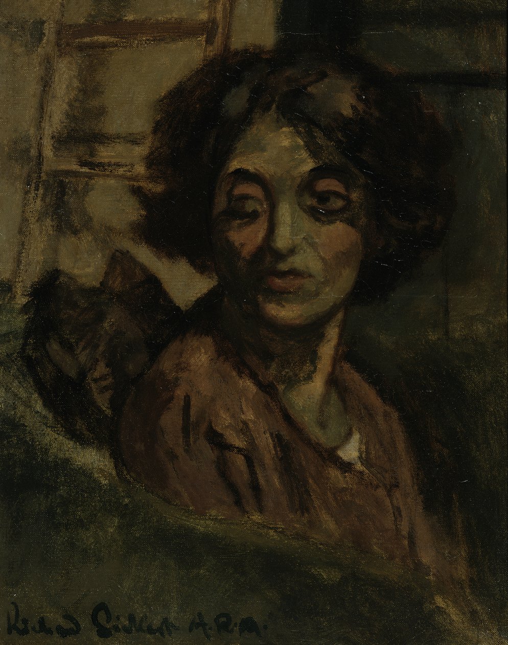 女人的画像-Therese Lessore，约1927年 作者 沃尔特·理查德·西克特
