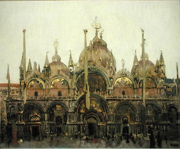 圣马可教堂，威尼斯，约1895-96（布面油画） 作者 沃尔特·理查德·西克特