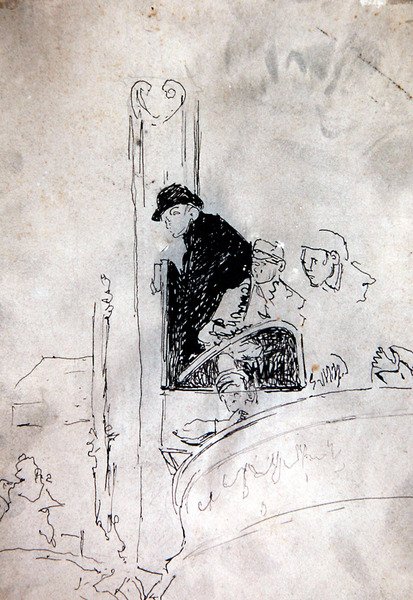 老贝德福德的画廊，约1895-1900年（纸上笔墨）。 作者 沃尔特·理查德·西克特