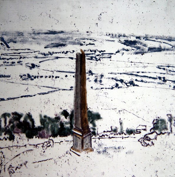 迪耶普Eaulne山谷Arques的方尖碑，约1913-14（布面油画）。 作者 沃尔特·理查德·西克特