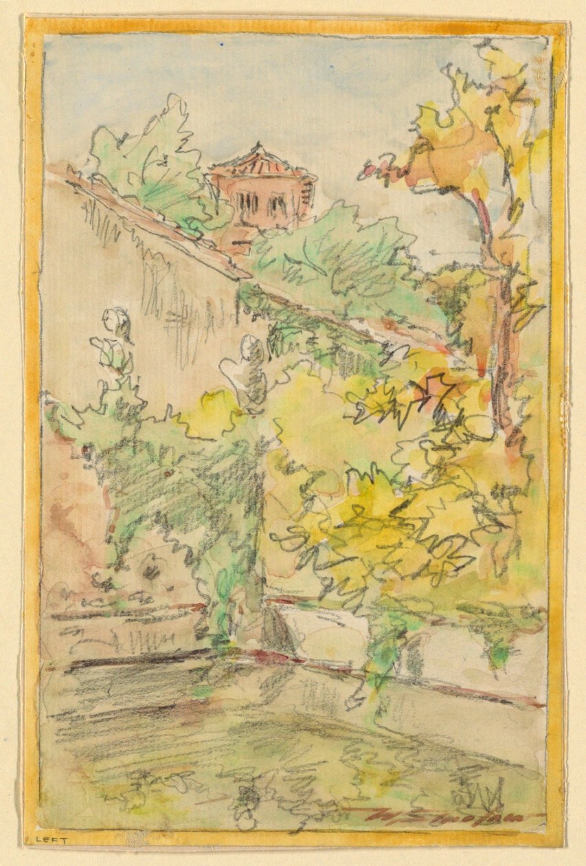 庭院 作者 沃尔特·斯劳（Walter Shirlaw）