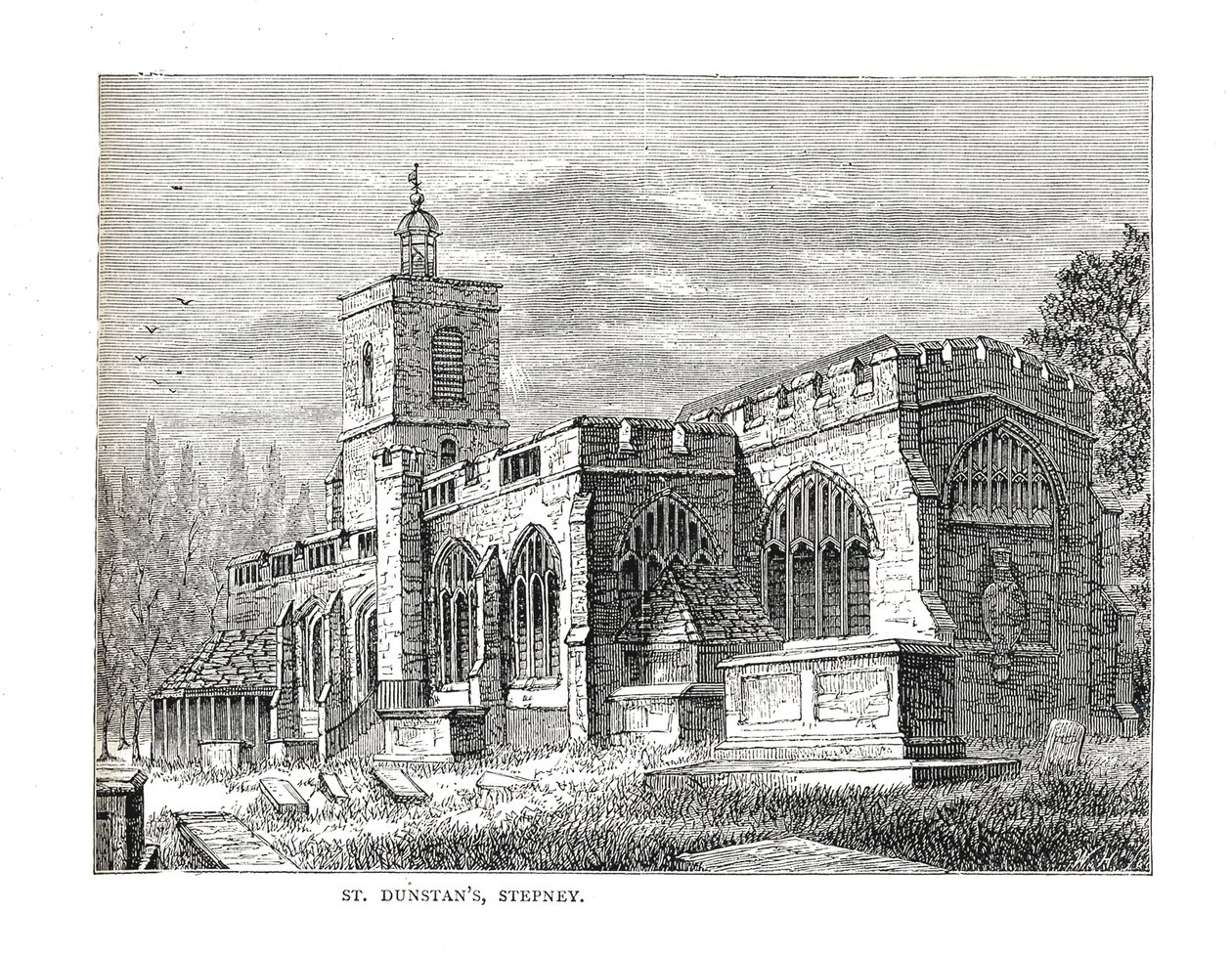 St.Dunstans Stepney。从1803年的视角 作者 沃尔特·桑伯里
