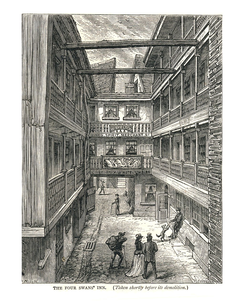 拆迁前不久的四天鹅旅馆，1878年 作者 沃尔特·桑伯里
