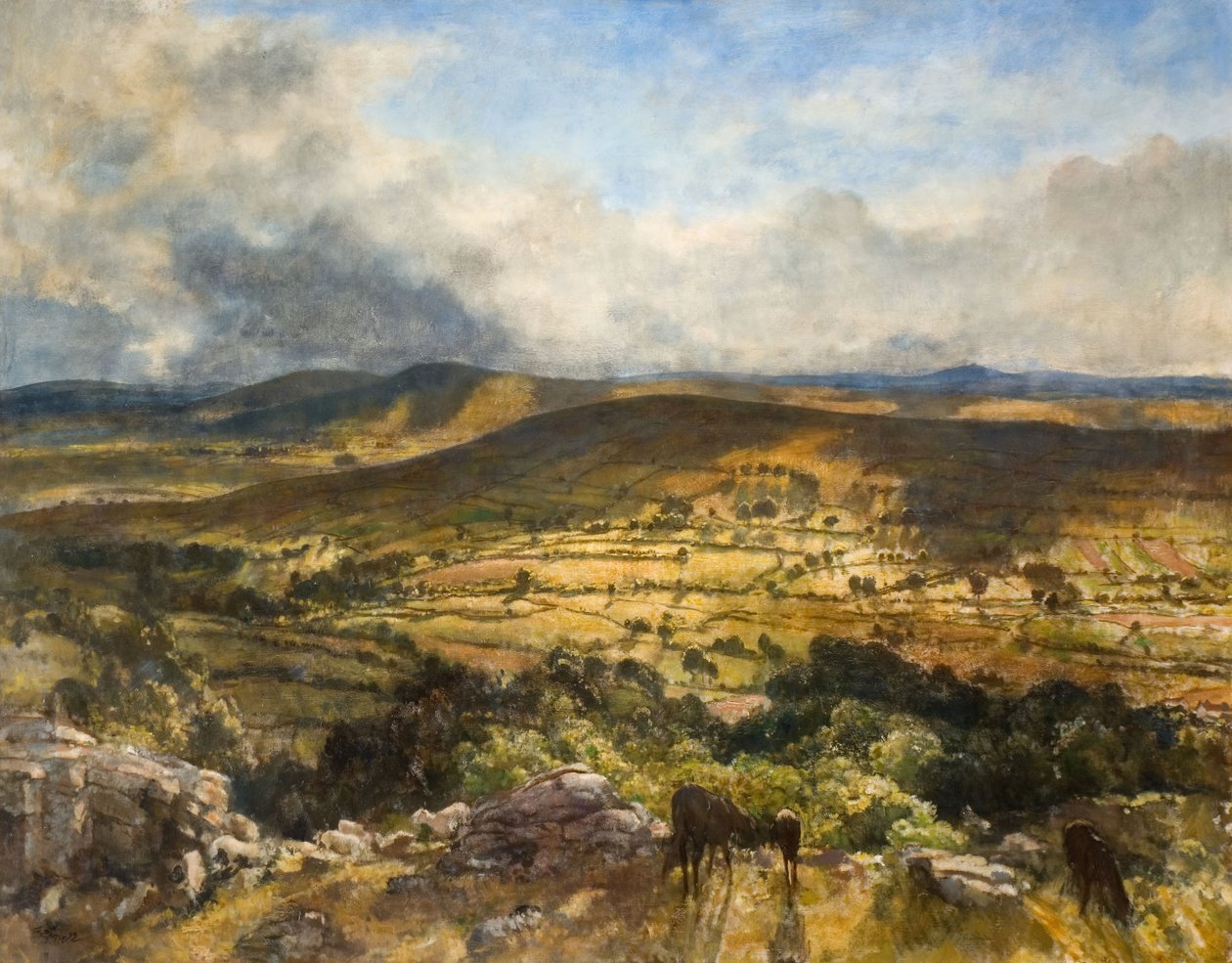Widecombe In The Moor, Devon, 1922. 作者 沃尔特·韦斯特利·拉塞尔