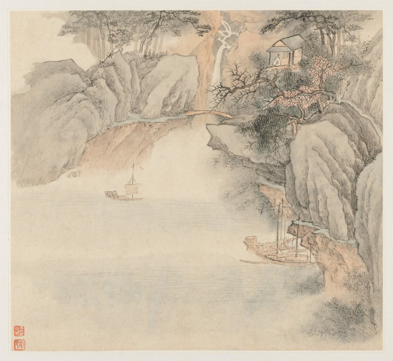 山水画集：1677年第4页。 作者 王改