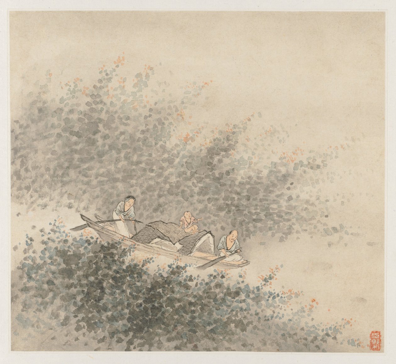 山水画集：1677年第6页。 作者 王改